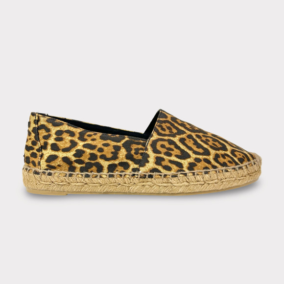 Saint Laurent Leopard Print Canvas Espadrille - Women’s 7.5 - Picture 1 of 9